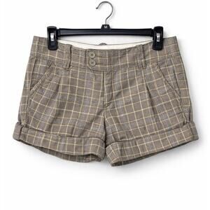 Abercrombie & Fitch Plaid Cuffed Shorts | Low Rise Stretch | Size 2 Preppy Chic